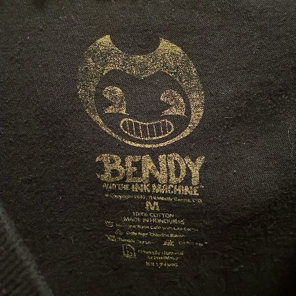Bendy and the Ink Machine T Shirt Medium Black Horror Video Gamer Gaming Mens - Picture 2 of 6